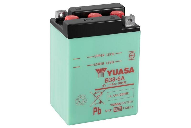 Yuasa conventional battery without acid packs - B38-6a