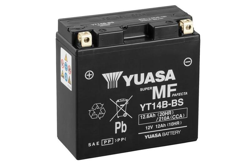 Yuasa maintenance -free battery with acid package - YT14B -B