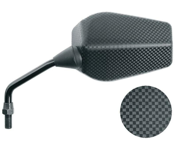 Vicma F1 правоъгълно ляво огледало Universal M10/125 - въглерод (1pc) E977I