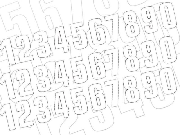 Blackbird Race Number 2 7x5.5cm White Set of 3 Bihr_1_/10/2
