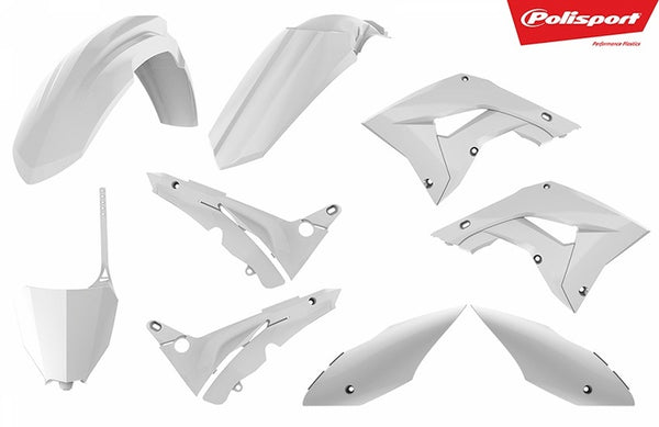 Policeport Plastics Kit White Honda CR125/250R 90820