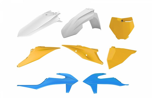Police Port MX Vintage Edition Plastic Kit Blue/Yellow KTM SX/SX-F 90841