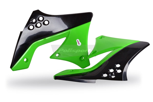 Радиатор на полица, покрива OEM цвят зелен/черен Kawasaki KX250F 8412800004