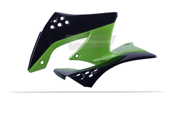 Policeport радиатор покрива OEM цвят черен/зелен Kawasaki KX450F 8412900004
