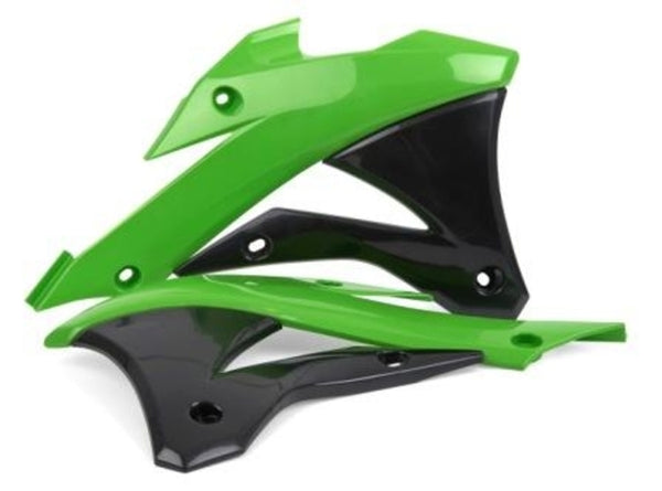 Policeport радиатор покрива OEM цвят зелен/черен Kawasaki KX85/KX100 84173001