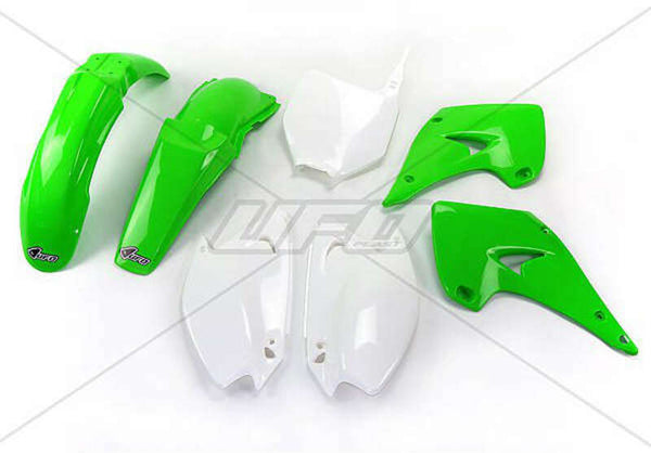 НЛО пластмасов комплект OEM цвят зелен/бял Kawasaki KX125/250 Kakit201@999