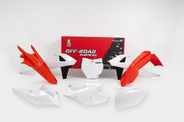 Racetech Plastic Kit KTM OEM 2017-Orange/White/Black (R-Kitktm-Oem-526)