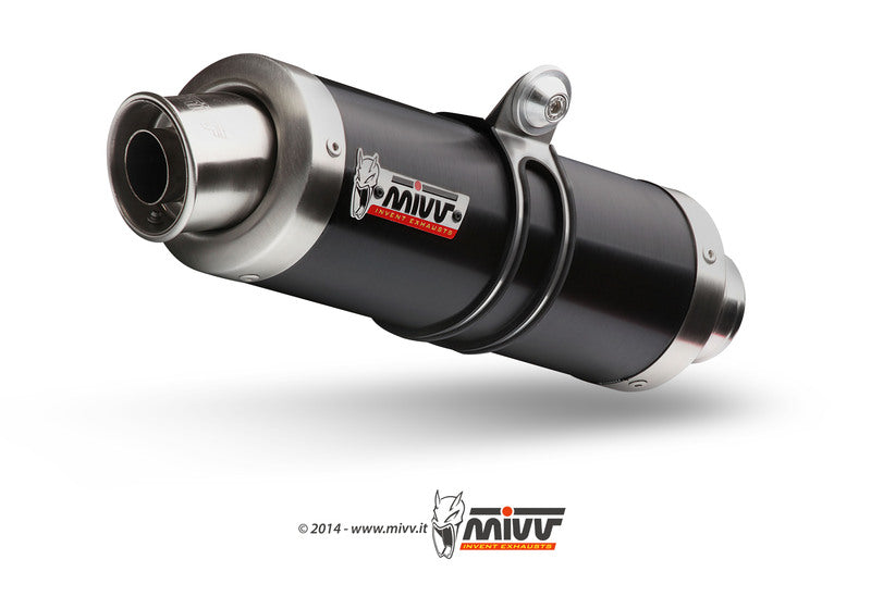 MIVV GP Full Exhaust System - Yamaha YZF-R 125 00.73.Y.030.LXB i svart finish med rostfria detaljer, perfekt för sportig prestanda och stil.