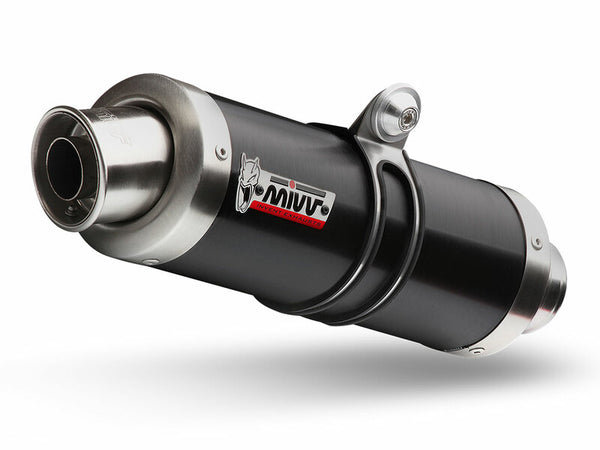 MIVV GP Steel Black ljuddämpare med rostfritt ståländstycke för Suzuki GSX-S750 00.73.S.048.LXB. Sportig design för optimal prestanda.