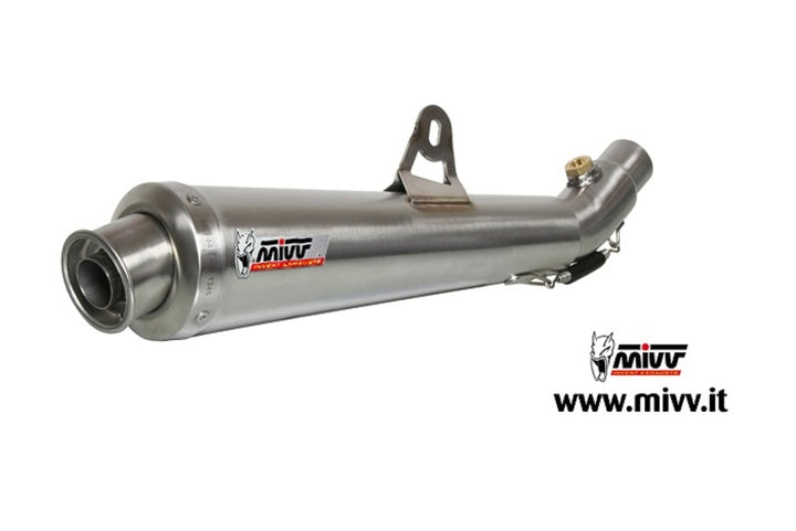 MIVV X-CONE Stainless Slip-On Honda Hornet 600 00.73.H.020.LC3 i rostfritt stål, visad som separat avgaskomponent. Idealisk för fordonstillbehör och prestandauppgraderingar.