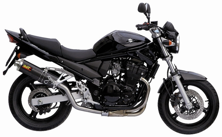 MIVV Oval Classic Slip-On Carbon monterad på Suzuki GSF650 Bandit AS.017.L3, sportigt avgassystem för förbättrad prestanda och stil.