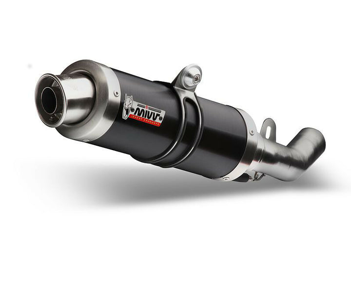 MIVV GP Steel Black Slip-On Kawasaki ZX6R K.009.LXB sportavgassystem i svart stål för motorcykel, perfekt för prestanda och stil.