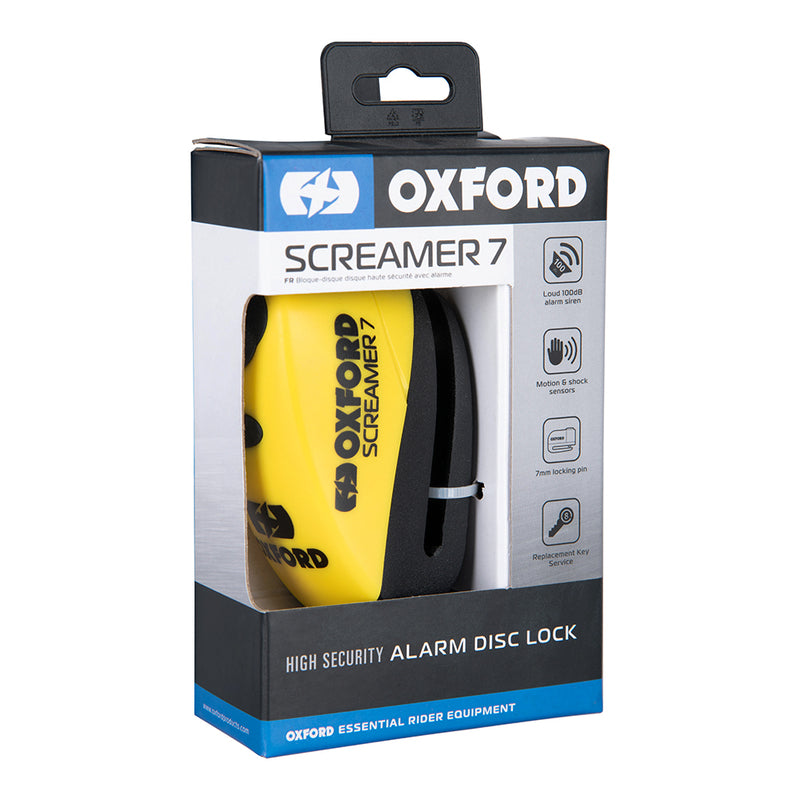 Oxford Screamer 7 Disc Lock - Ø7mm Yellow/Black LK290