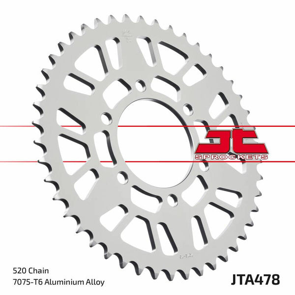 JT Sprock's aluminum Ultra -Light Reaar Sprock 478 - 520 JTA478.42BLK