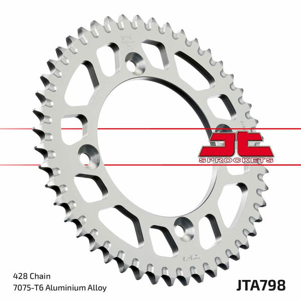 Aluminium Ultra-Light самопочистващо се задно зъбно колело на JT Sprock 798-428 JTA798.52BLK