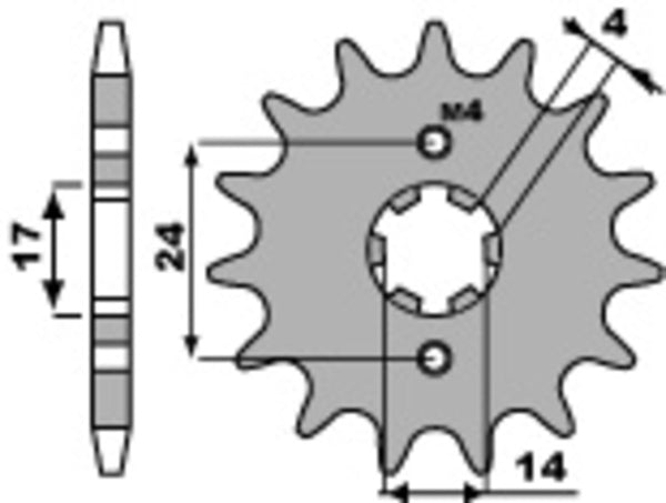 PBR Steel Standard Front Sprocket 2153 - 420 2153 13 18NC 