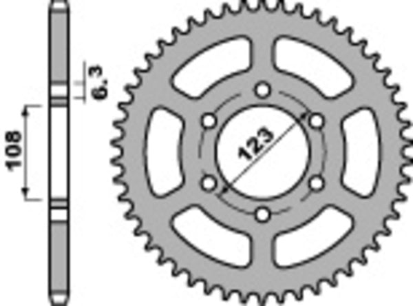 PBR Standard Steel Reary Sprock 4412 - 420 4412 45 F