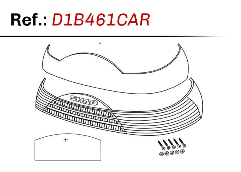 Shad SH46 Топ случай Relflector - White D1B461Car