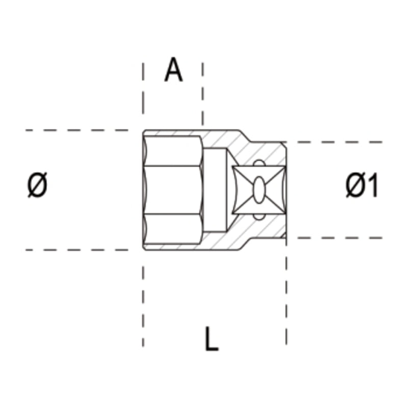 Бета 6 точки 1/2 "гнездо - 8 мм 009200008
