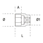 Бета 6 точки 1/2 "гнездо - 8 мм 009200008