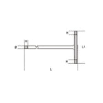 Бета мъжки 6 точки t -handle гаечни ключове - 5 мм 009510550