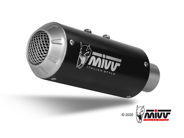MIVV MK3 Full Exhaust System - Honda CB125R H.078.SM3B i svart finish med sportigt utblås, perfekt för motorcykeltillbehör och reservdelar.