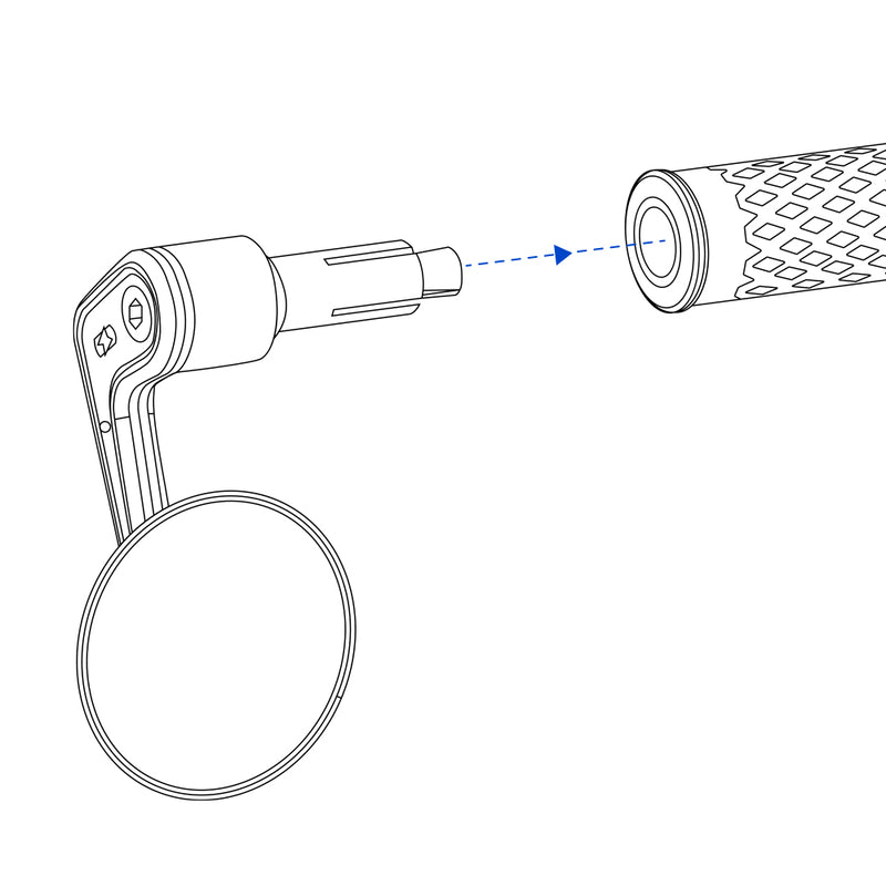 Oxford Street Bar End Universal лява огледало - черно (1pc) OX535