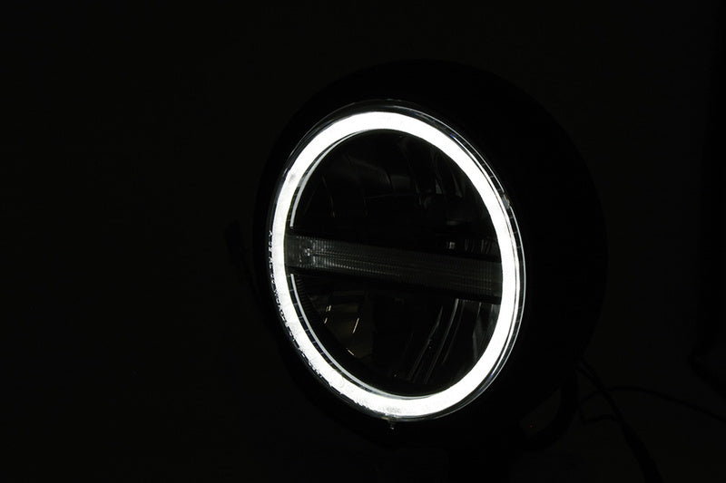 Highsider 5 3/4 "LED фара Pecos Type6 с TFL, черен Мат 223-221