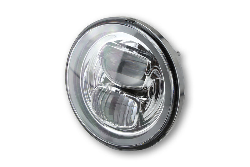 Highsider LED Main Head Light Insert Type7 With Side Light Ring, Round, Chrome, 5 3/4 ”226-020