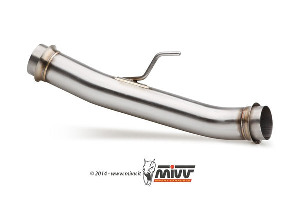 MIVV No-Catalyzer Pipe KT.014.C1 i rostfritt stål för KTM 1290 Superduke, perfekt som reservdel inom avgassystemstillbehör.