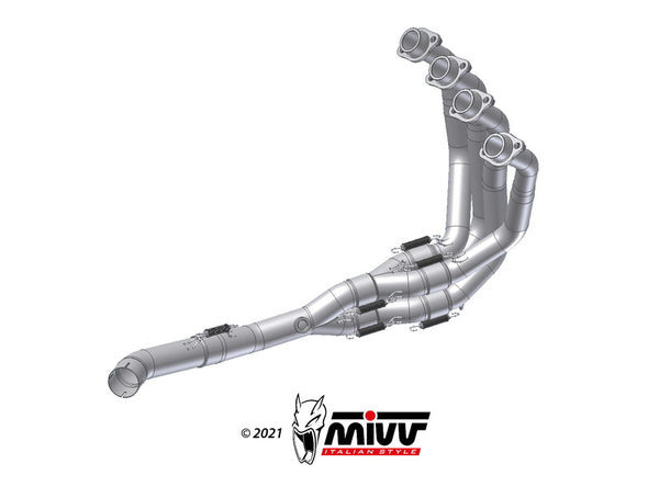 MIVV No-Catalyzer Pipe K.052.C1 för Kawasaki Z900, högpresterande avgassystem i rostfritt stål för motorcykeltuning och reservdelar.