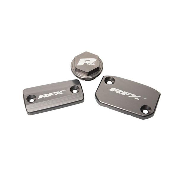 Комплект за капачки RFX Pro Reservoir (минерално сиво) - KTM SX/SXF (Brembo спирачка и Magura Clutch) FXRC5210099H2