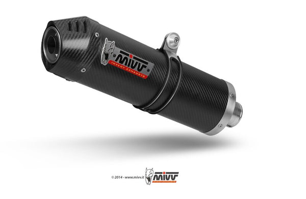 MIVV Oval Exhaust Carbon/Carbon med grenrör för Suzuki DL 650 V-Strom S.027.L3C, sportigt avgassystem i kolfiber för motorcykel.