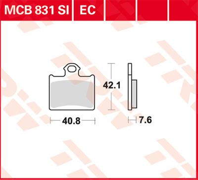 TRW спирачна подложка Sinter Offroad MCB831SI
