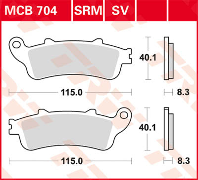 TRW спирачна подложка TRW MCB704 MCB704