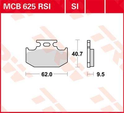 TRW спирачна подложка TRW MCB625SI MCB625SI