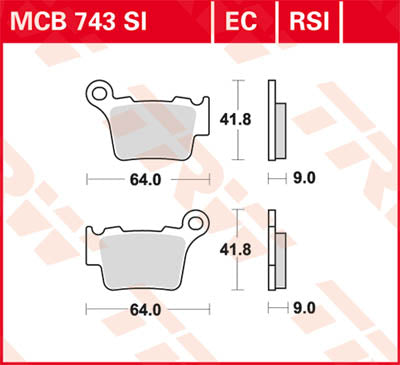 TRW спирачна подложка TRW MCB743SI MCB743SI