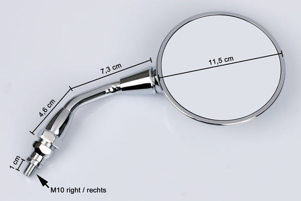 Emgo Mirror Chrome Right Ec Stem 20-25131