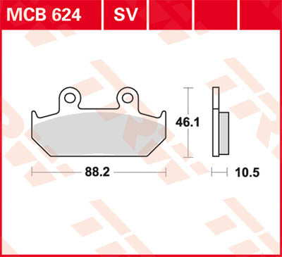 TRW спирачна подложка TRW MCB624SV MCB624SV