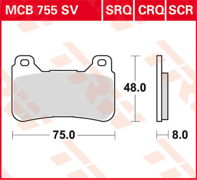 TRW спирачна подложка TRW MCB755SV MCB755SV