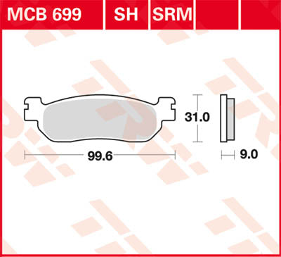 TRW спирачна подложка TRW MCB699 MCB699