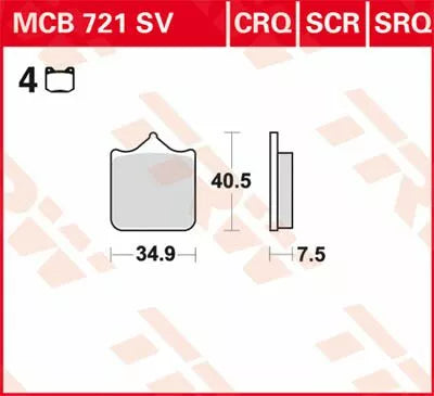 TRW спирачна подложка TRW MCB721CRQ MCB721CRQ