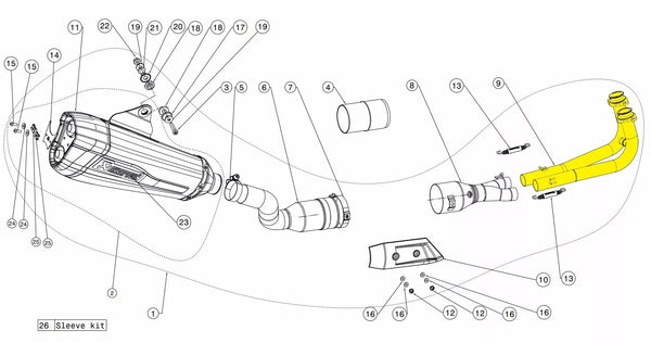 Комплект заглавие на Akrapovic SS H-Y5R1