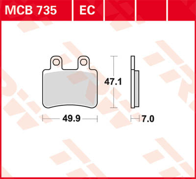 TRW спирачна подложка TRW MCB735 MCB735
