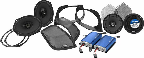 Hogtunes Front/6x9/450 Watt Dual AMP/C Retro 450.4 Kit