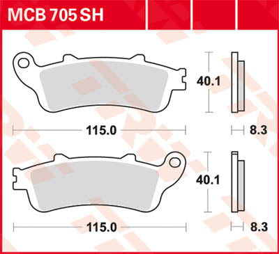 TRW спирачна подложка TRW MCB705SH MCB705SH