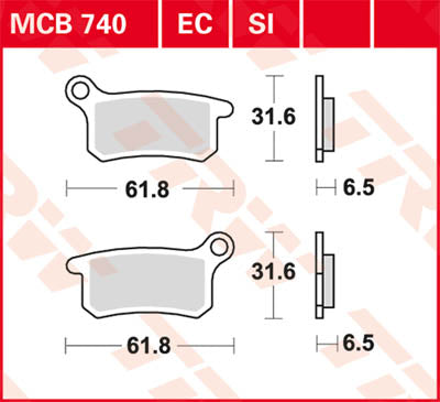 TRW спирачна подложка TRW MCB740SI MCB740SI