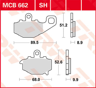 TRW спирачна подложка TRW MCB662SH MCB662SH