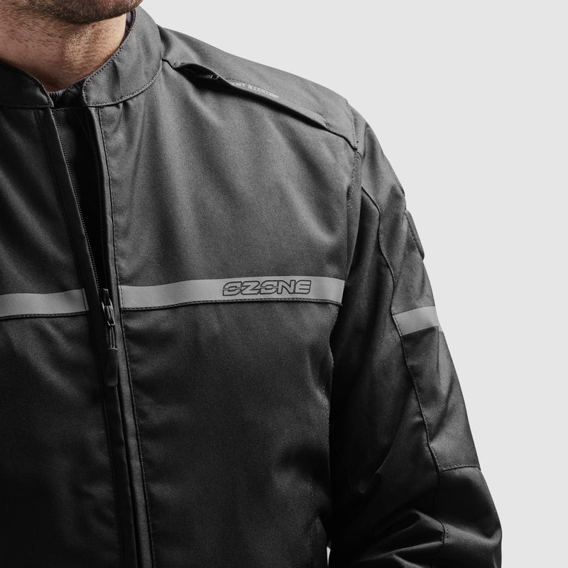 Ozone leather mc jacket rides black