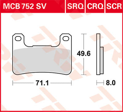 TRW спирачна накладка TRW MCB752CRQ MCB752CRQ